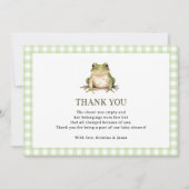 Green Frog Theme Baby shower Bedankkaart (Voorkant)