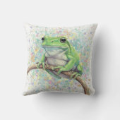 Green Frog Throw Cushion Kussen (Achterkant)