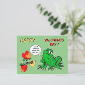 Green Frog Valentines Day Postcard Briefkaart (Staand voorkant)
