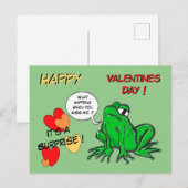 Green Frog Valentines Day Postcard Briefkaart (Voorkant / Achterkant)