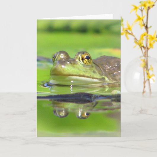 Green Frog Wenskaart Kaart (Gele Bloem)