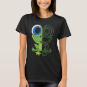 Green frog with big eyes animal motif with toad t-shirt (Voorkant)