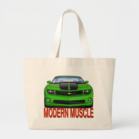 GREEN_FRONT_CAMARO.png Grote Tote Bag (Voorkant)