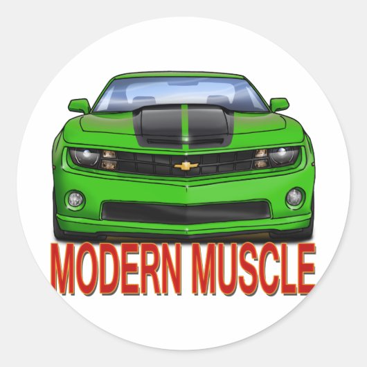 GREEN_FRONT_CAMARO.png Ronde Sticker (Voorkant)
