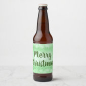 Green frost Merry Kerstmis Bier Etiket (Voorkant)