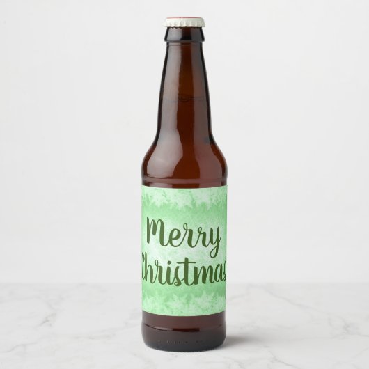 Green frost Merry Kerstmis Bier Etiket (Voorkant)