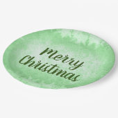 Green Frost Merry Kerstmis Papieren Bordje (Gekanteld)