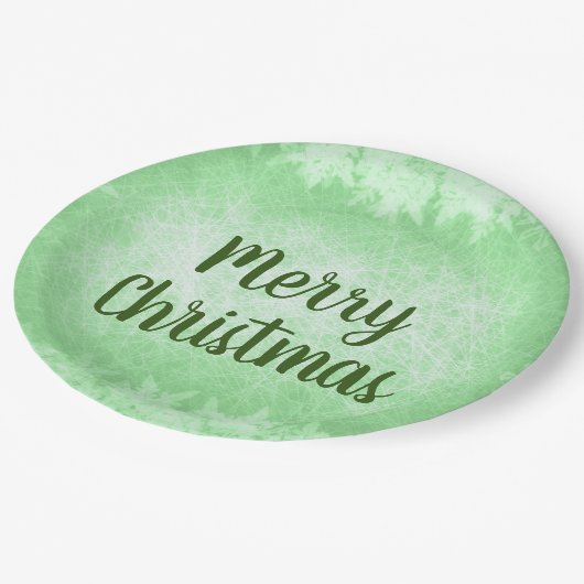 Green Frost Merry Kerstmis Papieren Bordje (Gekanteld)