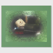 Green Frosty S'mores Snowman Cadeaupapier (Vlak)