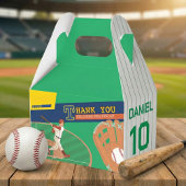 Green Fun Baseball Batter en Catcher Verjaardag Bedankdoosjes