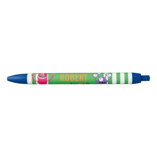 green FUN Monsters kids Party Blauwe Inkt Pen (Voorkant)