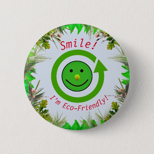 Green Fun - Trendy Eco-Friendly Ronde Button 5,7 Cm (Voorkant)