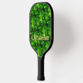 Green Fun Typografie - Eigen naam kerstboom Pickleball Paddle (Links)