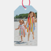 Green Fun Wish You Merry Little Christmas Foto Cadeaulabel (Achterkant)