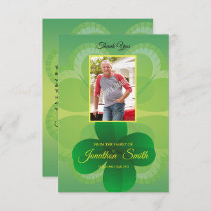 Green Funeral Bedankt Card Kaart