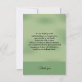 Green Funeral Bedankt Card Kaart (Achterkant)