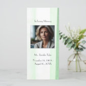 Green Funeral Memorial Prayer Bladwijzer Kaart (Staand voorkant)