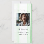 Green Funeral Memorial Prayer Bladwijzer Kaart (Voorkant)