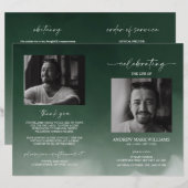 Green Funeral Order of Service Gevouwen Programma (Voorkant / Achterkant)