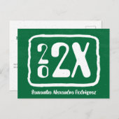 Green Funky Class Year Afstuderen Briefkaart (Voorkant / Achterkant)