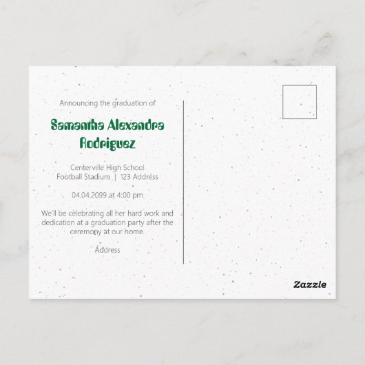 Green Funky Class Year Afstuderen Briefkaart (Achterkant)