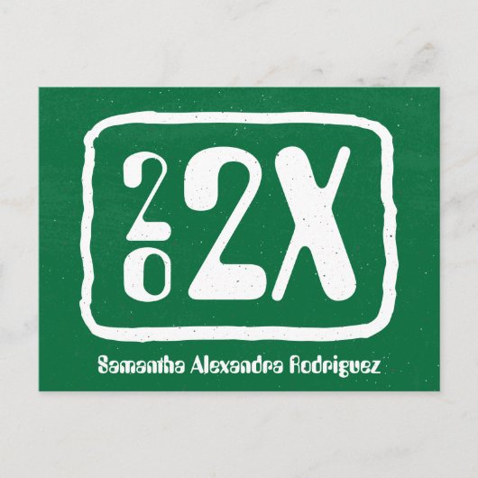 Green Funky Class Year Afstuderen Briefkaart (Voorkant)