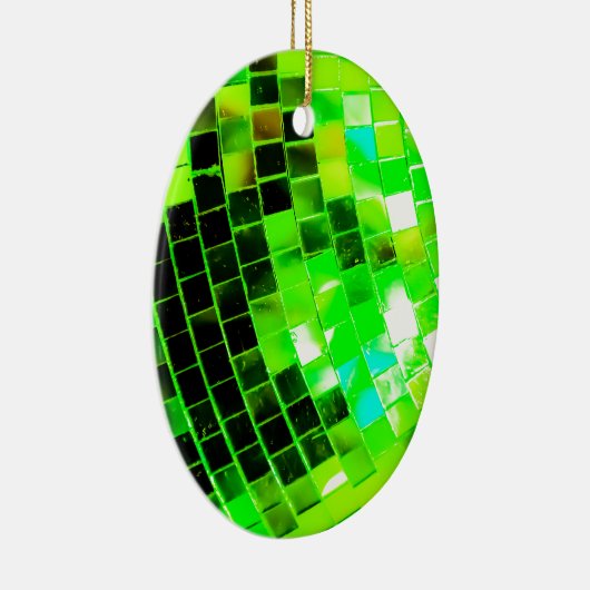 Green Funky Disco Ball Keramisch Ornament (Rechts)