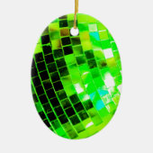 Green Funky Disco Ball Keramisch Ornament (Voorkant)
