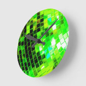 Green Funky Disco Ball Ronde Klok (Hoek)