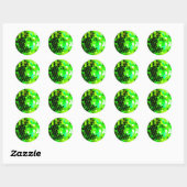 Green Funky Disco Ball Ronde Sticker (Vel)
