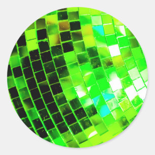 Green Funky Disco Ball Ronde Sticker