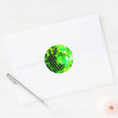 Green Funky Disco Ball Ronde Sticker (Envelop)
