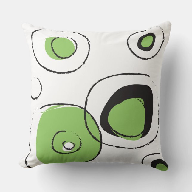 Green FUNKY STIPPEN DESIGN Retro Sierkussen (Voorkant)