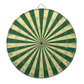 Green Funky Sun Rays Retro Stripes Dartbord (Voorkant)