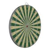 Green Funky Sun Rays Retro Stripes Dartbord (Voorkant Links)