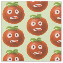 Green Funny Cartoon Tomato Pattern Stof