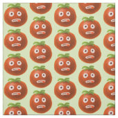 Green Funny Cartoon Tomato Pattern Stof (Swatch)