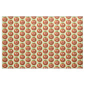 Green Funny Cartoon Tomato Pattern Stof (Fat Quarter)