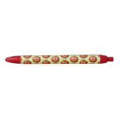 Green Funny Cartoon Tomato Zwarte Inkt Pen (Voorkant)