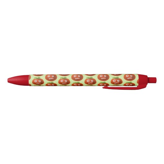Green Funny Cartoon Tomato Zwarte Inkt Pen (Bodem)