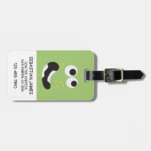 Green Funny Face gepersonaliseerd Bagagelabel (Voorkant horizontaal)