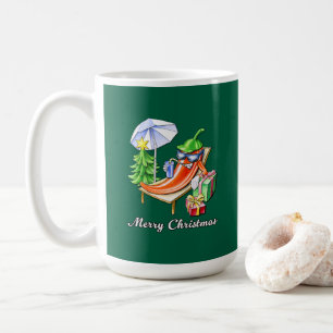 Green Funny Merry Christmas Chili Tekening Koffiemok