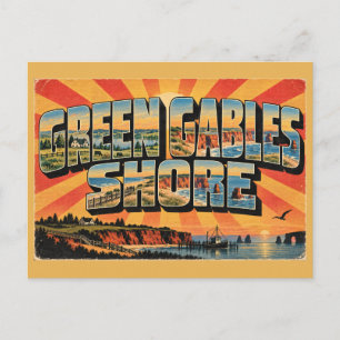 Green Gables Shore PEI Rode Kliffen Strand Kunst Briefkaart