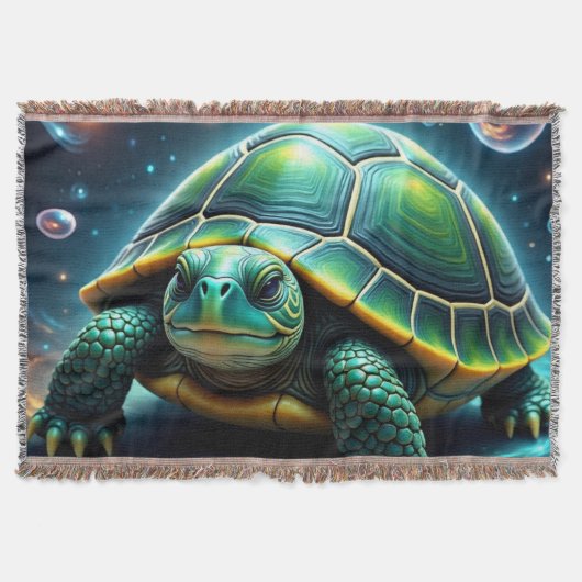 Green Galactic Zee Turtle Deken (Voorkant)
