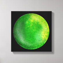 Green Galaxy Orb – Emerald Canvas Afdrukken