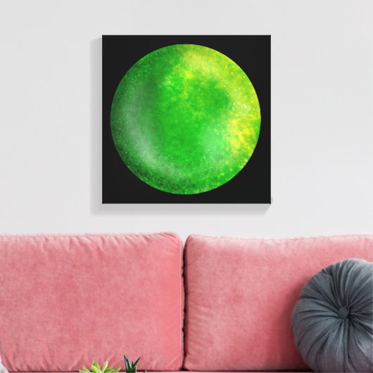 Green Galaxy Orb – Emerald Canvas Afdrukken (Insitu (Woonkamer))