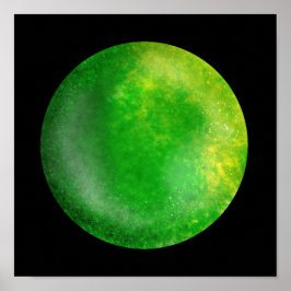 Green Galaxy Orb – Emerald Marble Print