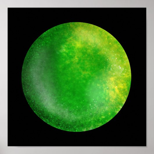 Green Galaxy Orb – Emerald Marble Print (Voorkant)