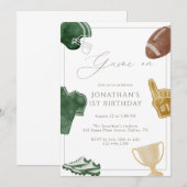 Green Game On Football Birthday Kaart (Voorkant / Achterkant)