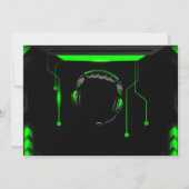 Green Game Truck Birthday Party Photo Invitation Kaart (Achterkant)